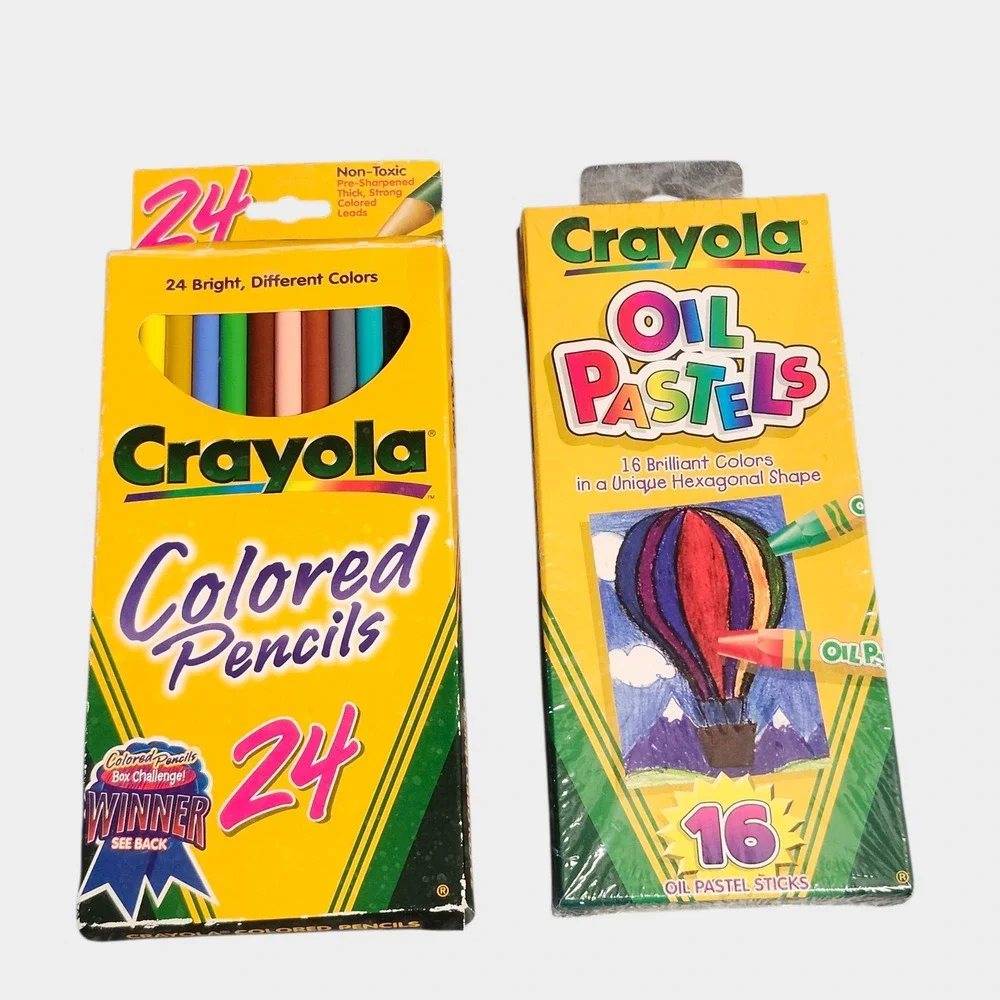 Crayola Art Set Kids Multicolor Vintage Oil Pastels & Colored Pencils